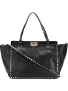 Valentino 'rockstud' Trapeze Tote, Women's, Black, Calf Leather/metal (other)