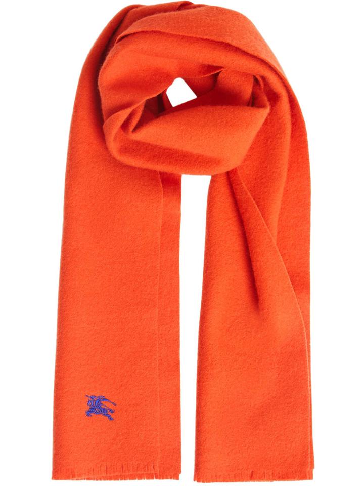 Burberry Embroidered Felted Wool Scarf - Yellow & Orange