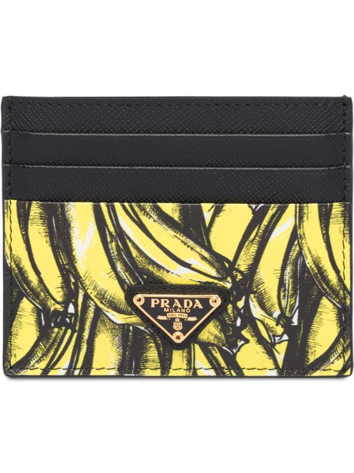 Prada Banana Print Card Holder - Yellow