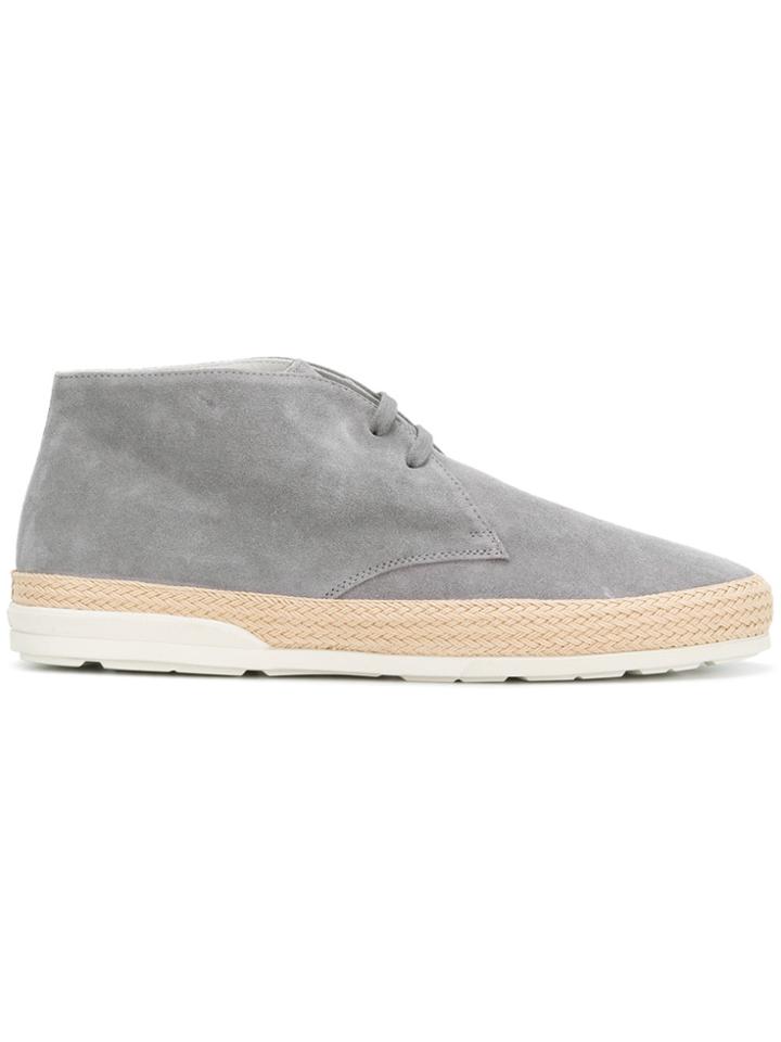 Hogan Woven Sole Boots - Grey