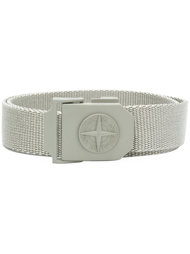 Stone Island Logo Buckle Belt - Grey