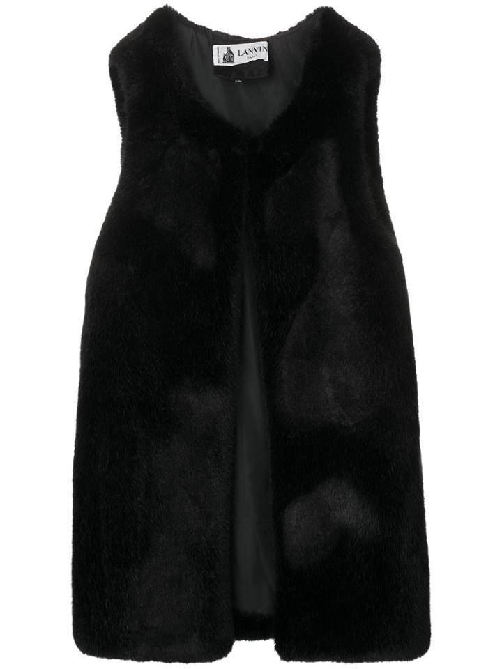 Lanvin Vintage Faux-fur Collarless Vest - Black