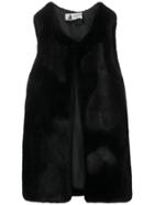Lanvin Vintage Faux-fur Collarless Vest - Black