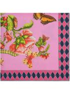 Gucci Garden Chains Print Silk Scarf - Pink & Purple