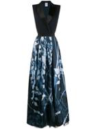 Sara Roka Flared Sleeveless Gown - Blue