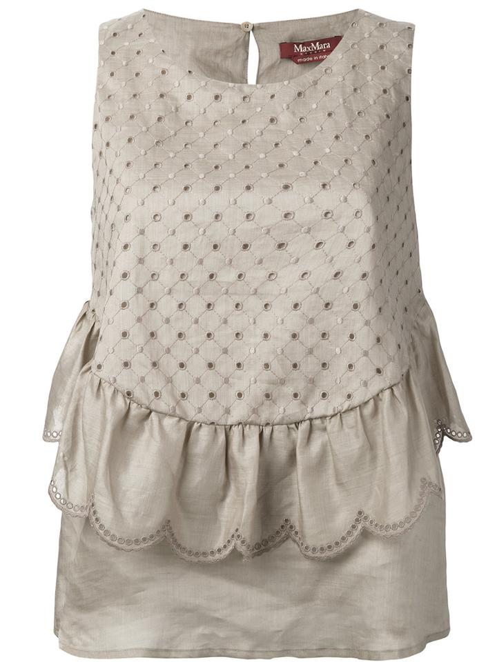 Max Mara Studio - Teso Vest - Women - Ramie/polyester - 40, Green, Ramie/polyester