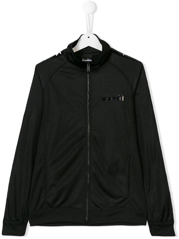 Diadora Junior Logo Zipped Sweatshirt - Black