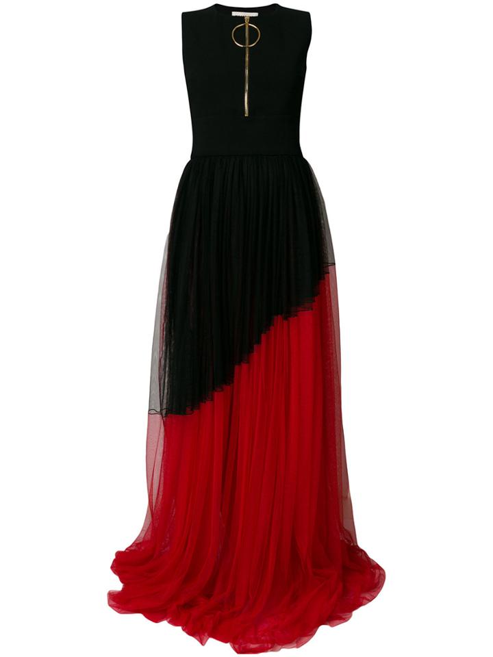 Fausto Puglisi Pleated Asymmetric Gown - Black