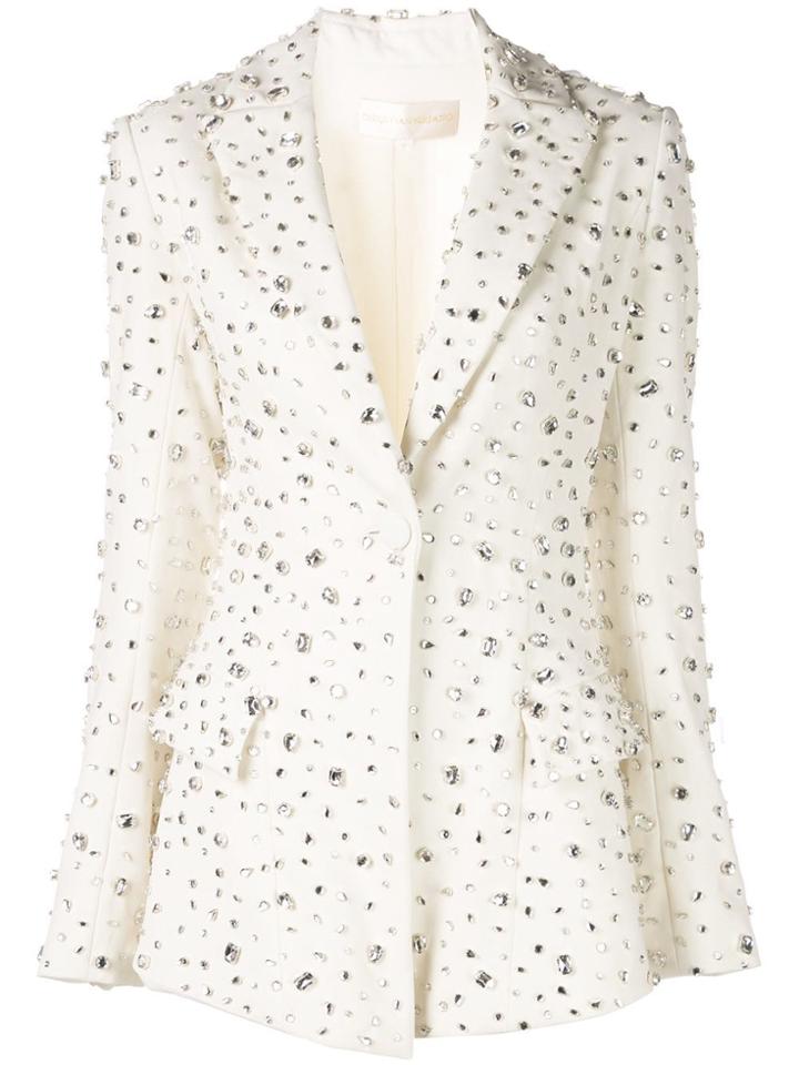 Christian Siriano Embellished Formal Blazer - White