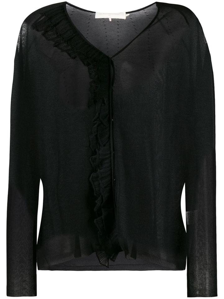 L'autre Chose Semi-sheer Knitted Top - Black