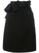 Giambattista Valli Ruffle Front Skirt, Women's, Size: 42, Black, Viscose/spandex/elastane/silk/viscose