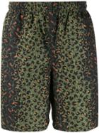 Stussy Leopard Print Swim Shorts - Green