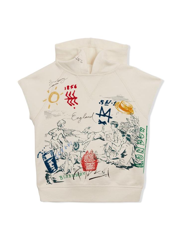 Burberry Kids Adventure Sleeveless Hoodie - White