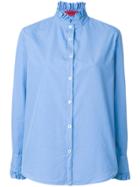 The Gigi Ruffled Collar Shirt - Blue