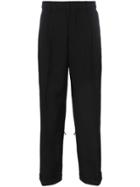 Alexander Mcqueen Zip Detail Cropped Wool Trousers - Black