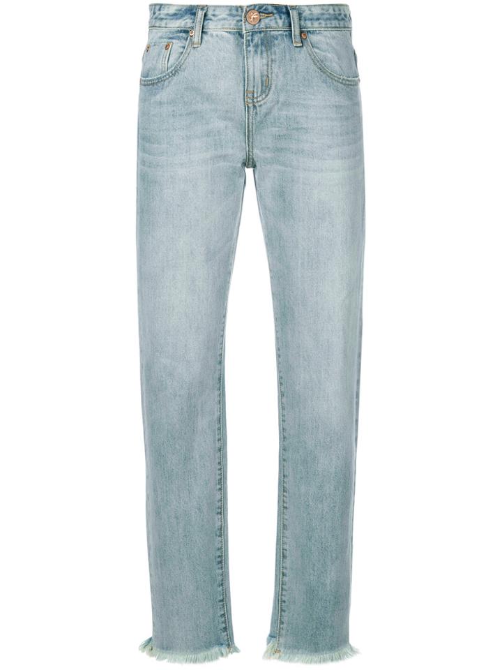One Teaspoon Raw Hem Slim Fit Jeans - Blue
