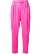 Styland High-waisted Cigarette Trousers - Pink & Purple