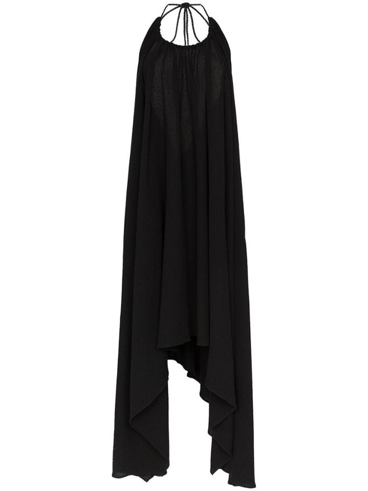 Caravana Takax Asymmetric Hem Halterneck Midi Dress - Black