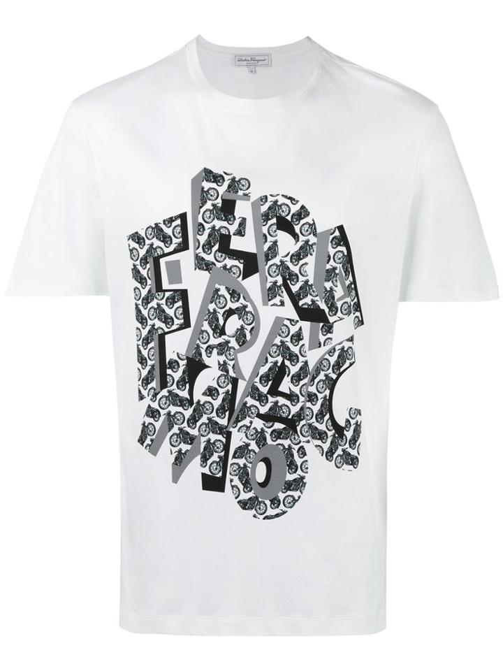 Salvatore Ferragamo Letter Print T-shirt - White