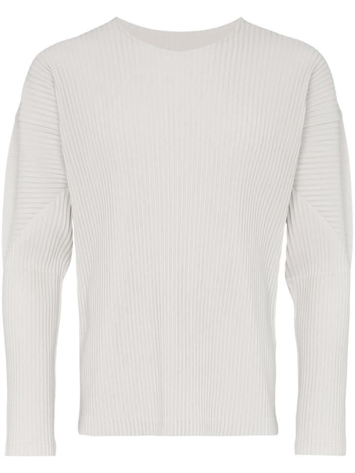 Homme Plissé Issey Miyake Long-sleeved Pleated Top - Grey