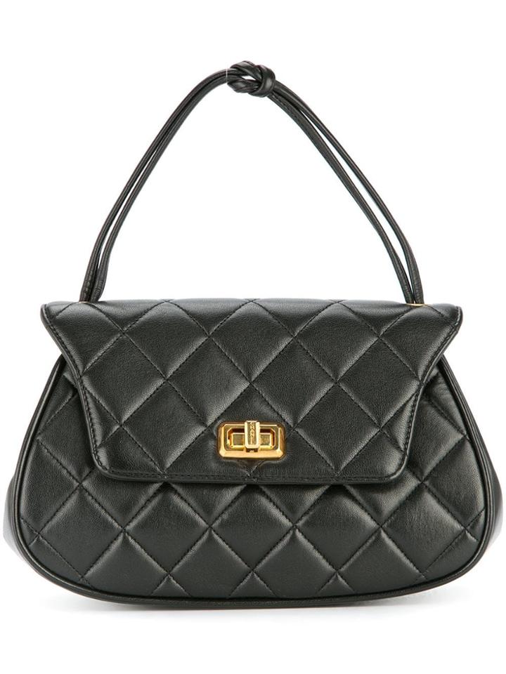 Chanel Vintage 2.55 Quilted Cc Hand Bag - Black
