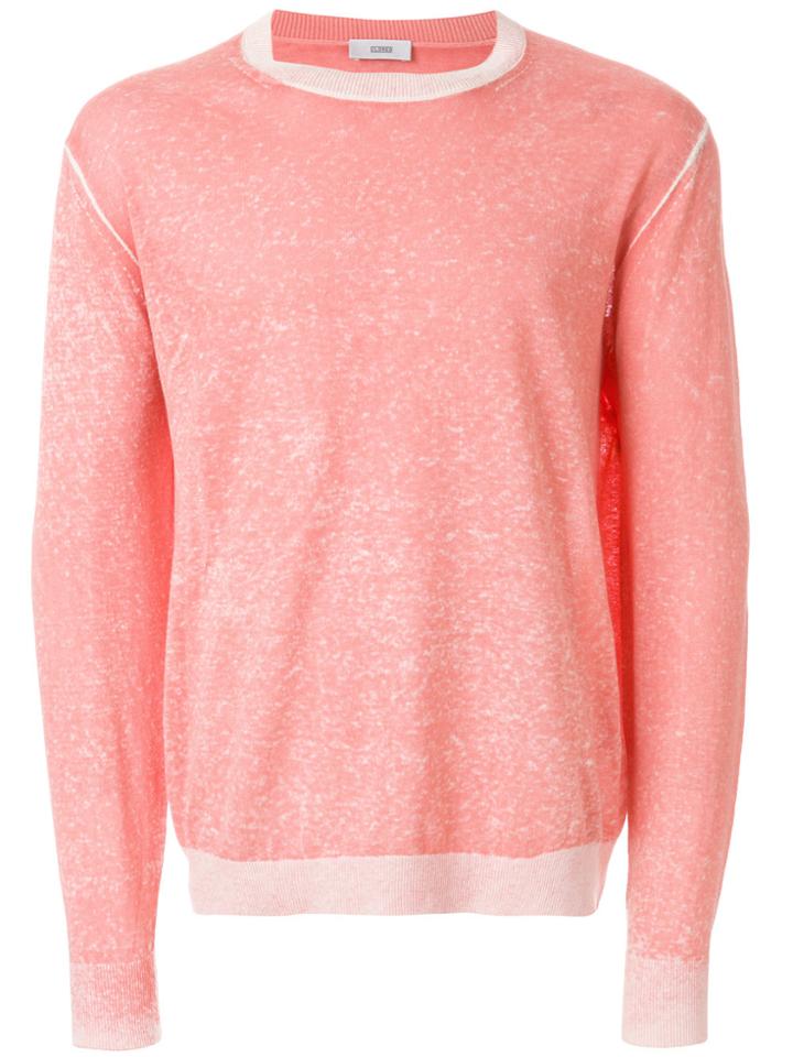 Closed Crew Neck Sweater - Pink & Purple