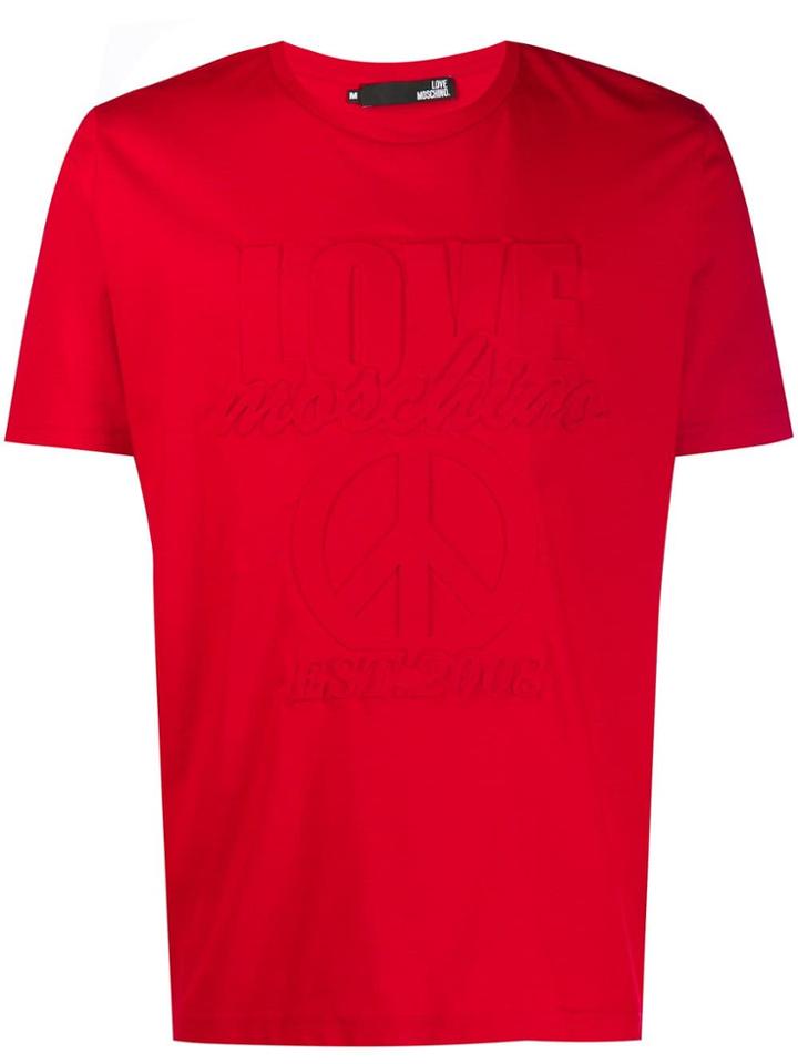 Love Moschino Embossed T-shirt - Red