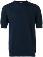 Drumohr Fine Knit Crew Neck T-shirt - Blue