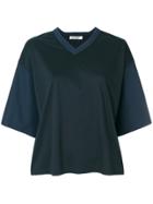Jil Sander Loose V-neck T-shirt - Blue