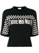 Saint Laurent Short Sleeve Jacquard Sweater - Black