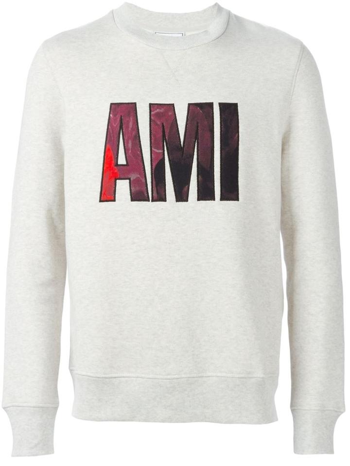 Ami Alexandre Mattiussi Big Ami Sweatshirt, Men's, Size: Large, Grey, Cotton