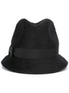 Borsalino Patch Detail Trilby Hat, Women's, Size: Small, Black, Rabbit Fur Felt