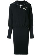 Chanel Pre-owned Airplanes Embellished Fitted Dress - Black