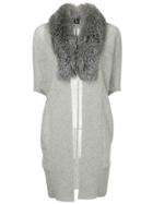 Sofia Cashmere Cropped Sleeve Cardi-coat - Grey