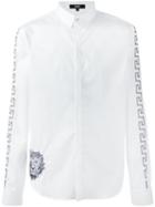 Versus Embroidered Lion Shirt, Men's, Size: 50, White, Cotton/spandex/elastane