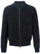 Ami Alexandre Mattiussi Suede Bomber Jacket, Men's, Size: Xl, Blue, Leather
