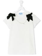 Lanvin Petite Teen Ribbon Pearl Necklace T-shirt, Girl's, Size: 14 Yrs, White