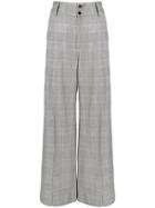 Mm6 Maison Margiela Checked Wide-leg Trousers - Black