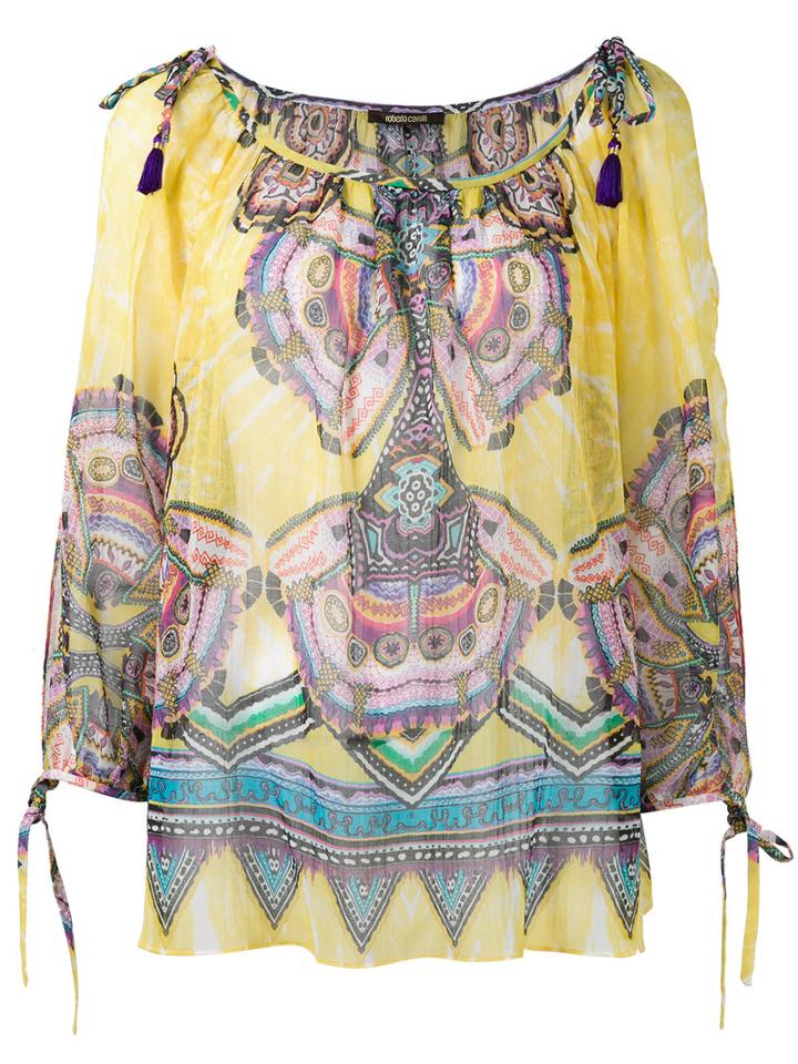 Roberto Cavalli Cold Shoulder Top, Women's, Size: 44, Cotton