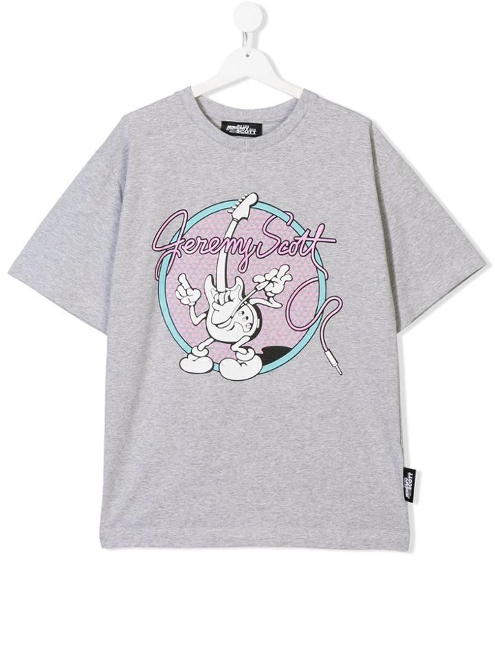 Jeremy Scott Junior Teen Guitar Print T-shirt - Grey