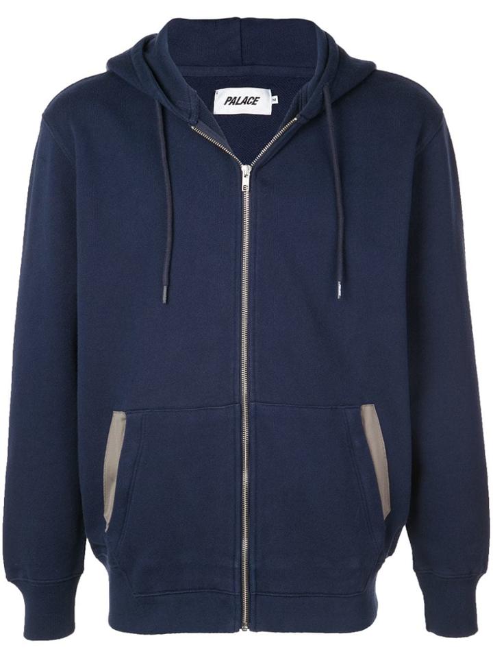 Palace Branded Zip Hoodie - Blue