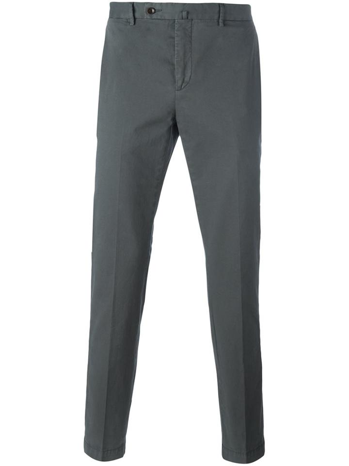 Hackett Slim Fit Chinos, Men's, Size: 33, Grey, Cotton/spandex/elastane