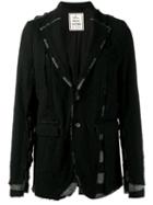 Miharayasuhiro Distressed Blazer, Men's, Size: 46, Black, Cotton/wool