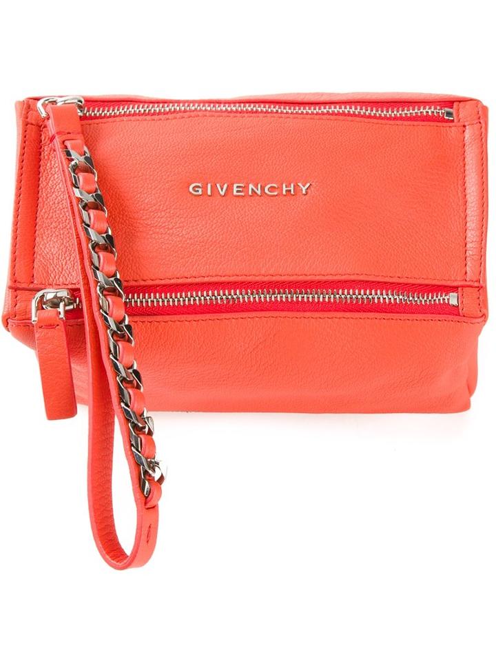 Givenchy 'pandora' Clutch, Women's, Yellow/orange, Goat Skin