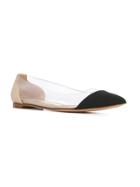 Gianvito Rossi Clear Panel Ballerina Flats - Nude & Neutrals