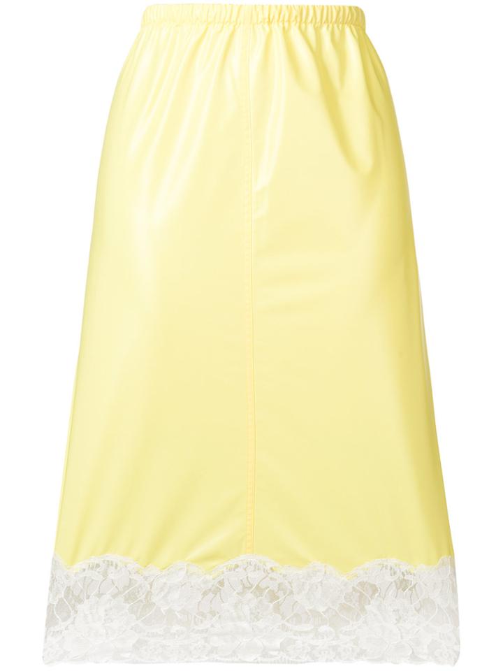Calvin Klein 205w39nyc Lace Detail Skirt - Yellow & Orange
