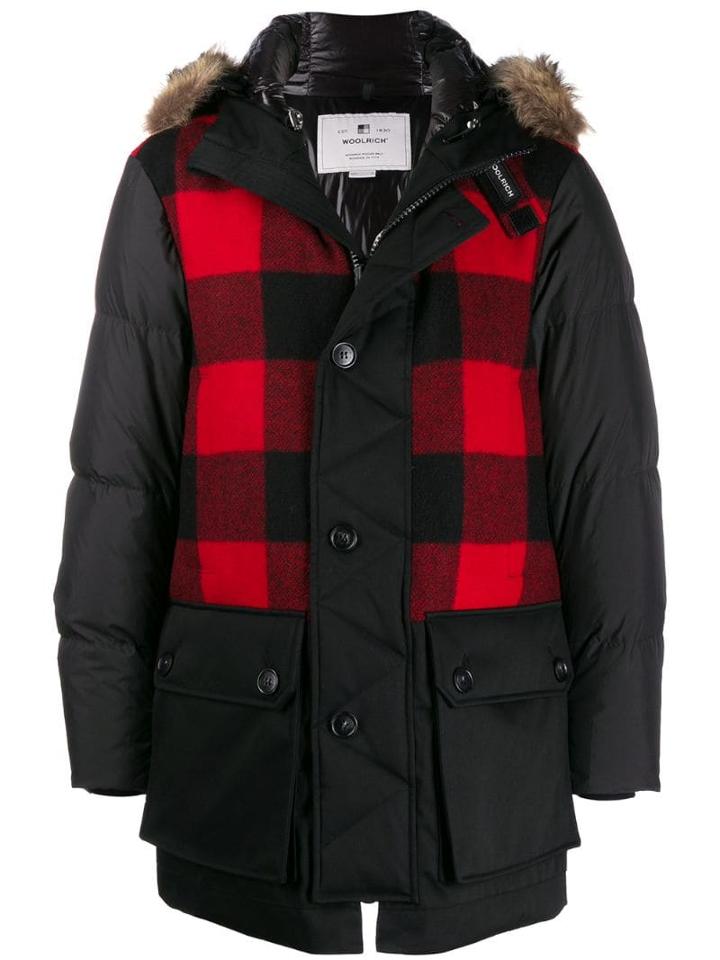 Woolrich Checked Padded Coat - Black