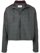 Necessity Sense Plaid Hooded Jacket - Grey
