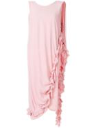 Marni Asymmetric Draped Ruffled Dress - Pink