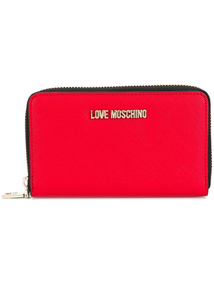 Love Moschino Saffiano Zip Around Wallet - Red